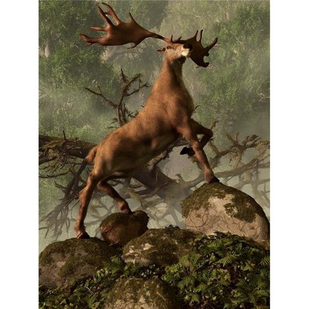 STOCKTREK IMAGES StockTrek Images PSTDEK600023P An Irish Elk Stands Proudly in A Dense Forest Poster Print; 12 x 16 PSTDEK600023P